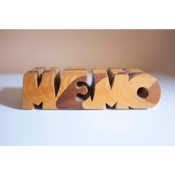 Vintage Wooden Memo Holder, Whimsical Desk Accessory - Picture 5 of 12